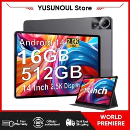 Latest Large Screen 14 Inch Tablet PC Android 14 Tablet 16+512GB Phone Call BT 5G WiFi Pad for Educational/Sheet Music/Kitchen