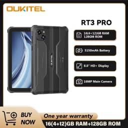 Oukitel RT3 PRO 5150mAh Battery 8"HD Display Tablet 13.9mm Ultra-Slim Profile IP68 &IP69K & MIL-STD-810H, 16(4+12)GB +128GB