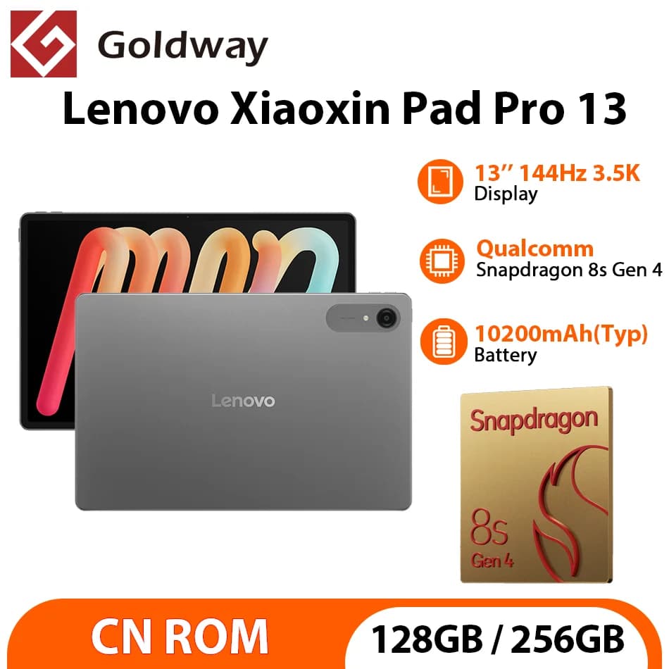 Lenovo Xiaoxin Pad Pro 13 128GB 256GB Tablet Snapdragon 8s Gen 4 13'' 144Hz 3.5K LCD Display 10200mAh Battery Android Wifi Tab