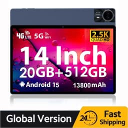 Super Large Screen 14 inch Android 15 Tablet PC 20GB 512GB Phone Call BT5.0 5G WiFi GPS Google Play Tabs Pads Global Language