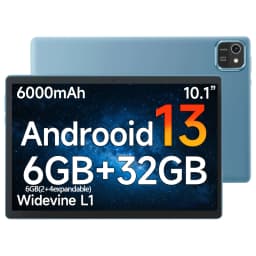 Android13 Tablet,Quad Core,6GB (2GB+4GB Expand) RAM+32GB Storage,1TB Expansion,WiFi,2MP+8MP Camera,6000mAh Battery,10.1" Screen