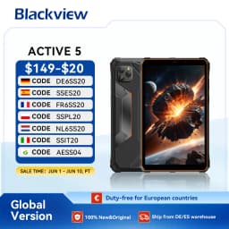 Blackview Active 5 Rugged Tablets PC, 8.68 '' HD+ 90Hz, IP68/IP69K Waterproof, Android 15 AI Tablets, 6GB+128GB, 6600mAh/18W