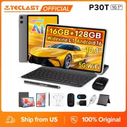 Teclast P30T Case Set Tablet 8 Cores Unisoc T610 Android 16 Tablets 10.1" Dispaly 3GB (+13GB Virtual) 128GB Lightweight 6000mAh Battery Tablets TDDI Full Lamination