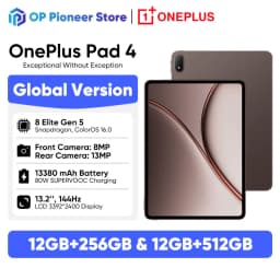 Global Version OnePlus Pad 4 Tablet 13.2" 144Hz 3.4K True Color Display Snapdragon 8 Elite Gen 5 13380mAh Battery Bluetooth 6.0