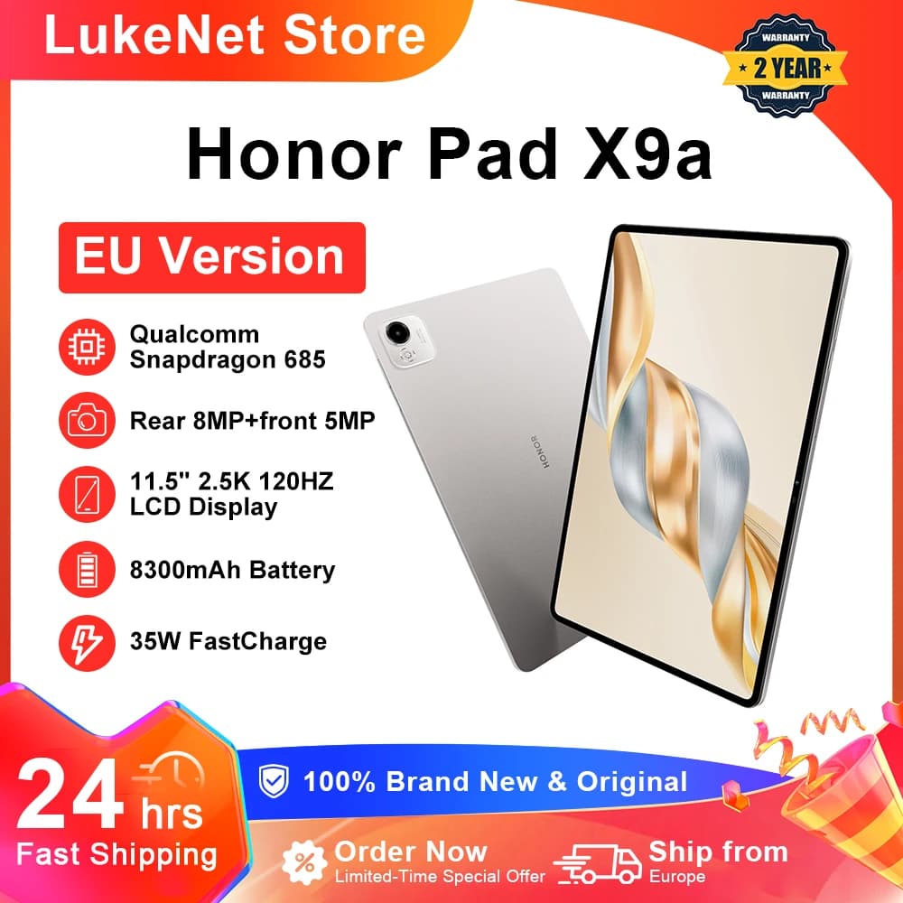 HONOR Pad X9a Qualcomm Snapdragon 685 Tablet WIFI 11.5" 120Hz 2.5K HONOR Fullview Display 8300mAh Battery Global Version