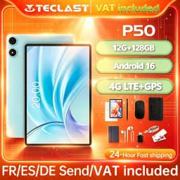 2026 Teclast P50 Tablet 11 Inch HD IPS Display, 12GB RAM(4GB +8GB) 128GB ROM Unisoc T606 Octa Core Processor Android 16 Dual Band WiFi Bluetooth 5.0 7000mAh Type-C 13MP+ 5MP Portable Learning Entertainment Tablet PC For Students Daily Work Video Gaming