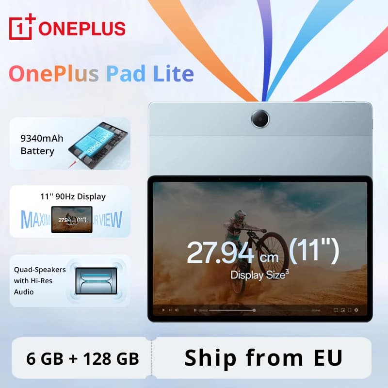 Global Version OnePlus Pad Lite Tablet 11-inch 90Hz Eye Care Display 9340 mAh Super-Large Battery MediaTek Helio G100
