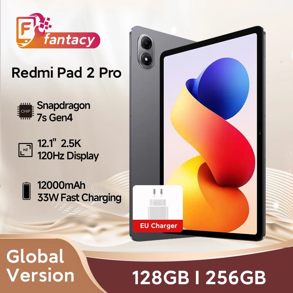 Xiaomi Redmi Pad 2 Pro Tablet Global Version Snapdragon 7s Gen 4 12.1" 2.5K Crystal Display 33W Fast Charge 12000mAh Battery