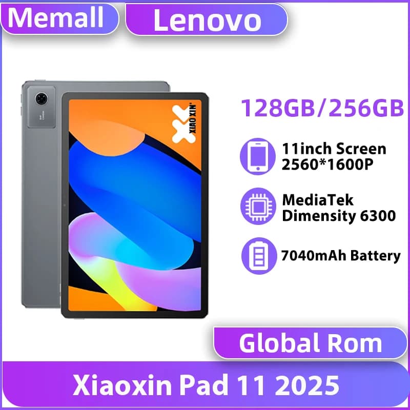 Lenovo Xiaoxin Pad 11 Tablet 128GB/256GB Global ROM MediaTek Dimensity 6300 11" 2.5K LCD Display 8MP Camera 7040mAh