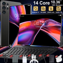 High Rating 10.36" Android 13 14 Core Chip Multifunctional Touch Tablet,16Gb+1Tb,20000Mah Long Battery Life,Dual Sim 5g Stable Wifi, Slim Tablet for Family Entertainment