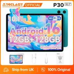 Teclast P30 Tablet 10.1 inch Android 16 12GB RAM 128GB ROM 1280x800 Unisoc T7200 Octa Core 6000mAh 5G&2.4G Wi-Fi