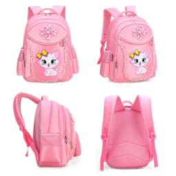 3 Pieces Pink Cat Children Backpack School Bags for girls Cartoon Kid Backpack Kitty Printing Bookbag mochilas escolares infanti