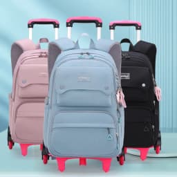 NEW Student School Bag Rolling Backpack Kids Trolley Bag Girl School Backpack Wheeled Bag Multifunctional Use Trolley Backpack