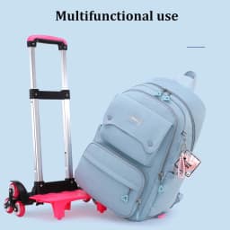 NEW Student School Bag Rolling Backpack Kids Trolley Bag Girl School Backpack Wheeled Bag Multifunctional Use Trolley Backpack