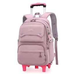 NEW Student School Bag Rolling Backpack Kids Trolley Bag Girl School Backpack Wheeled Bag Multifunctional Use Trolley Backpack