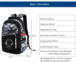 Luminous School Bags Waterproof Large Backpack for Teenagers Bagpack Glowing School Backpack for Boy Student Chest Bag Set