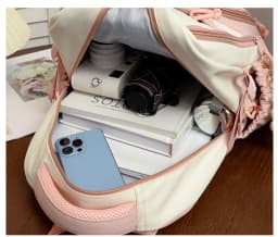 Cute Rabbit Children School Backpack for Teenage Girls Fashionable Splicing Color Contrast Fresh Lady Knapsack Kids Schoolbags