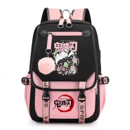 Kids Anime School Backpack Demon Slayer Pattern Casual Daypack for Girls Students Book Bag