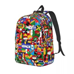 Countryball Cartoon Backpack School Bookbag Countries Earth Canvas Daypack Preschool Kindergarten Bag