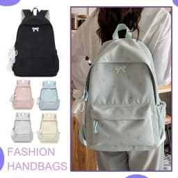 Women Bows Backpacks Travel Bag Large Capacity Kawaii Laptop Backpack Y2k Casual Laptop Bag Nylon for Kids Children Teens Girls