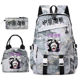 Jujutsu Kaisen Anime Print School Bag Set 3Pcs Backpack Lunch Bag Pencil Case for Girls Lightweight Casual Daypack