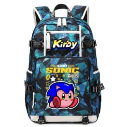 Kirby Cartoon Print Student Backpack Large Capacity Travel School Bag for Kids Teens