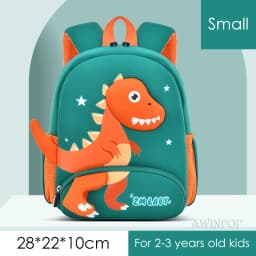 2024 New Kindergarten School Bags for Boys 3D Dinosaur Backpacks Kids Waterproof Neoprene Light Cute Mini Children Book Bag Girl