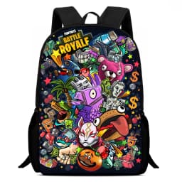 Large Capacity 15" Fortnite Cartoon Backpack, Unisex Boys & Girls Age 6-14 Printed Spacious Student School Bag
