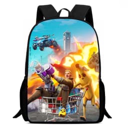 Large Capacity 15" Fortnite Cartoon Backpack, Unisex Boys & Girls Age 6-14 Printed Spacious Student School Bag