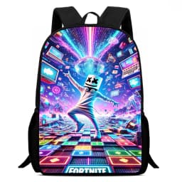 Large Capacity 15" Fortnite Cartoon Backpack, Unisex Boys & Girls Age 6-14 Printed Spacious Student School Bag