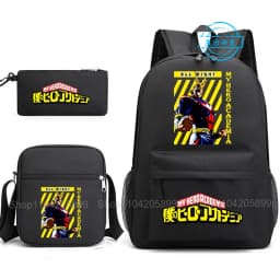 3PCS My Hero Academia Backpack Anime Mochila School Bag with Shoulder Bag Pencil Case for Boys Girls Gift Daily Travel Rucksack
