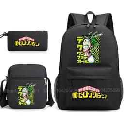 3PCS My Hero Academia Backpack Anime Mochila School Bag with Shoulder Bag Pencil Case for Boys Girls Gift Daily Travel Rucksack