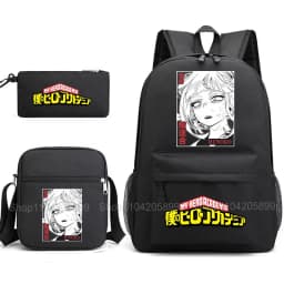 3PCS My Hero Academia Backpack Anime Mochila School Bag with Shoulder Bag Pencil Case for Boys Girls Gift Daily Travel Rucksack