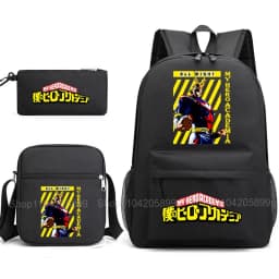 3PCS My Hero Academia Backpack Anime Mochila School Bag with Shoulder Bag Pencil Case for Boys Girls Gift Daily Travel Rucksack