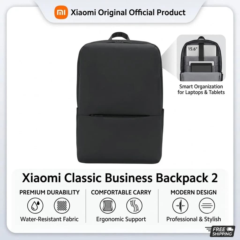 Xiaomi Classic Business Backpack 2 Fashion Laptop Bag for Men and Women Travel Large Capacity Backpack