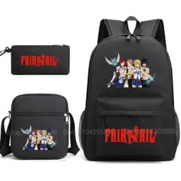 Fairy Tail Backpack Anime Mochia Student Boys Girls School Bag Shoulder Bag Pencil Case Daily Travel Rucksack