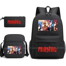 Fairy Tail Backpack Anime Mochia Student Boys Girls School Bag Shoulder Bag Pencil Case Daily Travel Rucksack