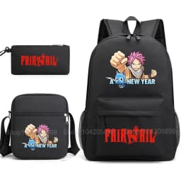 Fairy Tail Backpack Anime Mochia Student Boys Girls School Bag Shoulder Bag Pencil Case Daily Travel Rucksack