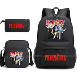 Fairy Tail Backpack Anime Mochia Student Boys Girls School Bag Shoulder Bag Pencil Case Daily Travel Rucksack