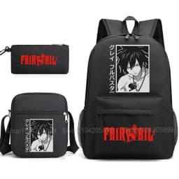 Fairy Tail Backpack Anime Mochia Student Boys Girls School Bag Shoulder Bag Pencil Case Daily Travel Rucksack