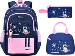 Boy Backpack Schoolbag for Boys Girls, School Bags, Waterproof Kids Bookbag Backpacks with Lunch Box Pencil Case Set