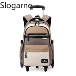 Children New Trolley Backpacks Boyes School Bag Kids Back Pack Nylon Students Rolling Mochila Korea Schoolbag Trolley Bookbags