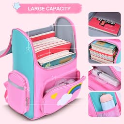Kid Backpack for Girl Unicorn Children Bookbag Rainbow Eyes School Bag Teen Girl Backpack for Traveling Waterproof Mochilas