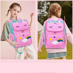 Kid Backpack for Girl Unicorn Children Bookbag Rainbow Eyes School Bag Teen Girl Backpack for Traveling Waterproof Mochilas