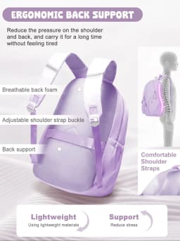 Girls School Bags Kids Backpack with Fridge Door, Elementary School Backpack, Lightweight School Backpack for Girls Ages 8-10