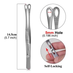 1pc 316L Stainless Steel Piercing Forceps Clamps Pliers for Nose Ear Belly Navel Lip Professional Body Piercing Supplies Tool