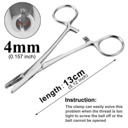 1pc 316L Stainless Steel Piercing Forceps Clamps Pliers for Nose Ear Belly Navel Lip Professional Body Piercing Supplies Tool