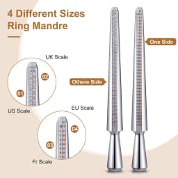 11 Pieces Of US UK Ring Mandrel Sets Size 1-13 With Half Ring Size Measuring Instrument Jewelry Repair Measuring Tools Kit