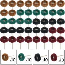 40pcs of 2.35mm/3mm Shank Nylon Fiber Buffing Wheel Scouring Pad Grinding Head T Shape Mini Drill Abrasive Brush Polishing Wheel