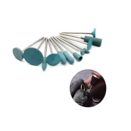 12 Pieces Rubber Polishing Wheels Jewellery Buffing Abrasive Wheel 2.35 Shank Multi Purpose Grinding Head Kit Jewelry Tools